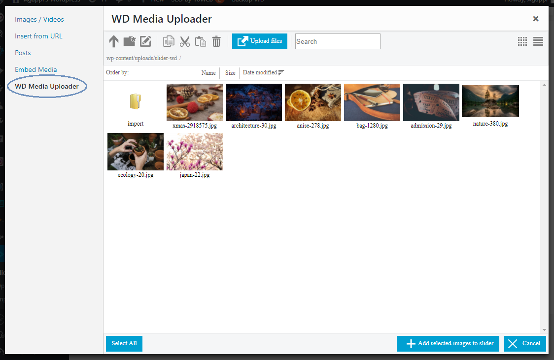 Adding Images Through WD Media Uploader – 10Web Help Center